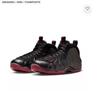 Nike Foamposite Black and Burgundy Men's Sneakers